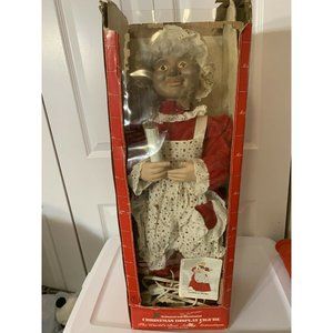 Vintage Animated Mrs SANTA CLAUS Lighted TELCO‎ Motion-ettes Original Box scary